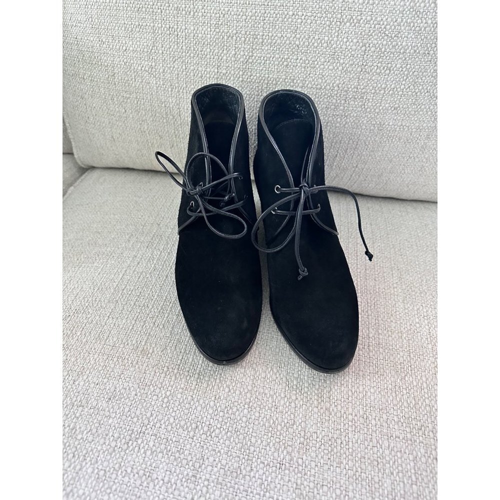 Stuart Weitzman Women's Black Suede Ankle Booties Side 7.1/2 M